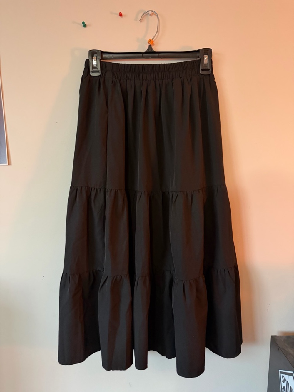 Black Tiered Maxi Skirt